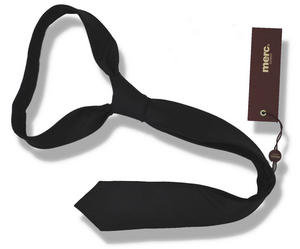 New Merc London Mod Retro 2.5 Inch Wide Skinny Silk Tie Black Preview